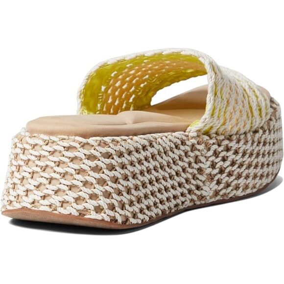 Rag & bone Logan Platform Slide Sandal Crochet Chalk Yellow Natural Size 9 - Picture 3 of 12